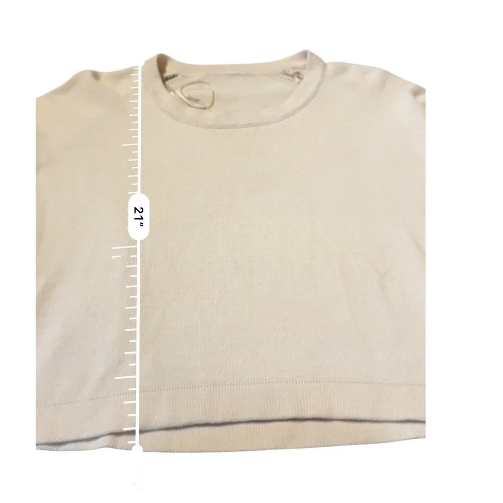Lululemon Bhakti Reality‎ Short Sleeve Top Women's Large Pink Knit Relaxed Fit